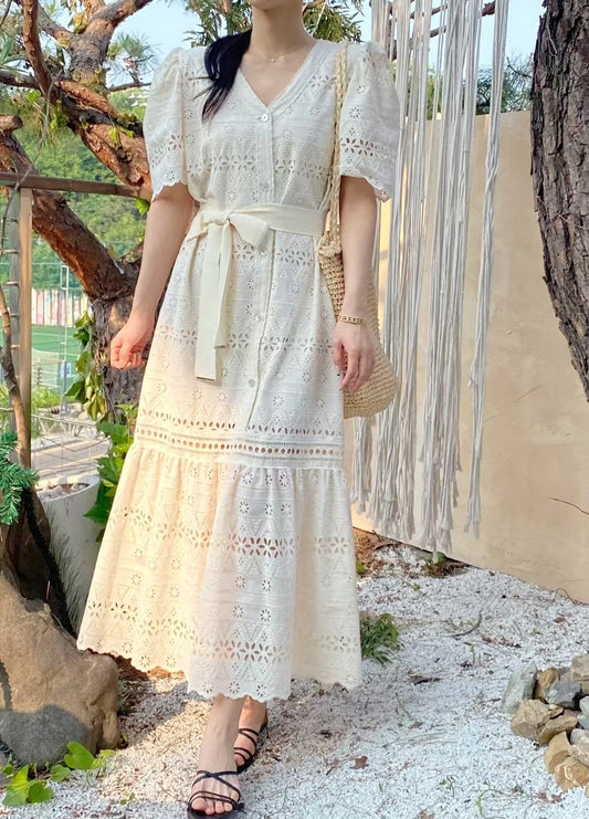 古典氣質蕾絲短袖洋裝