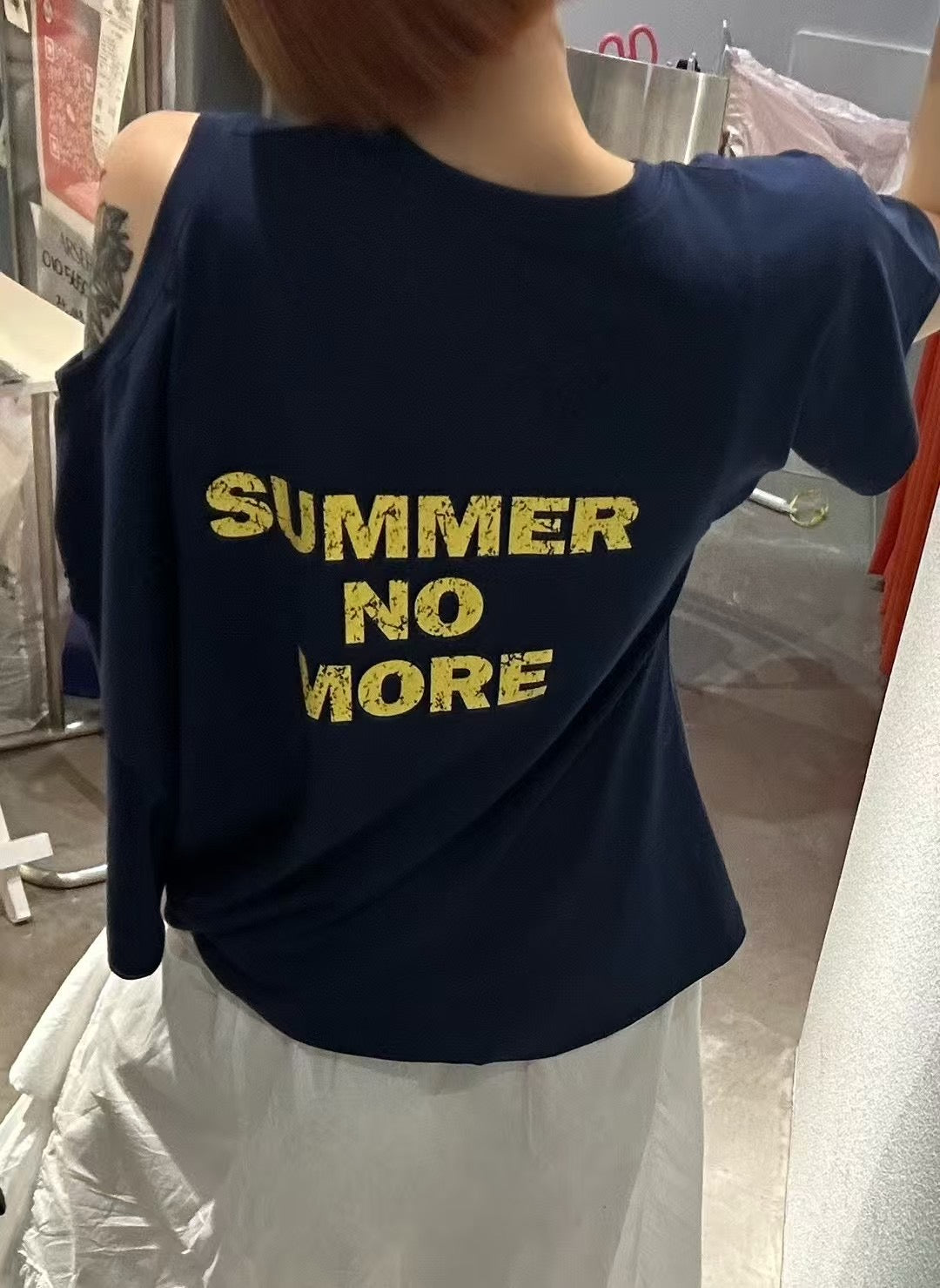 必收SUMMER露肩寬鬆造型T