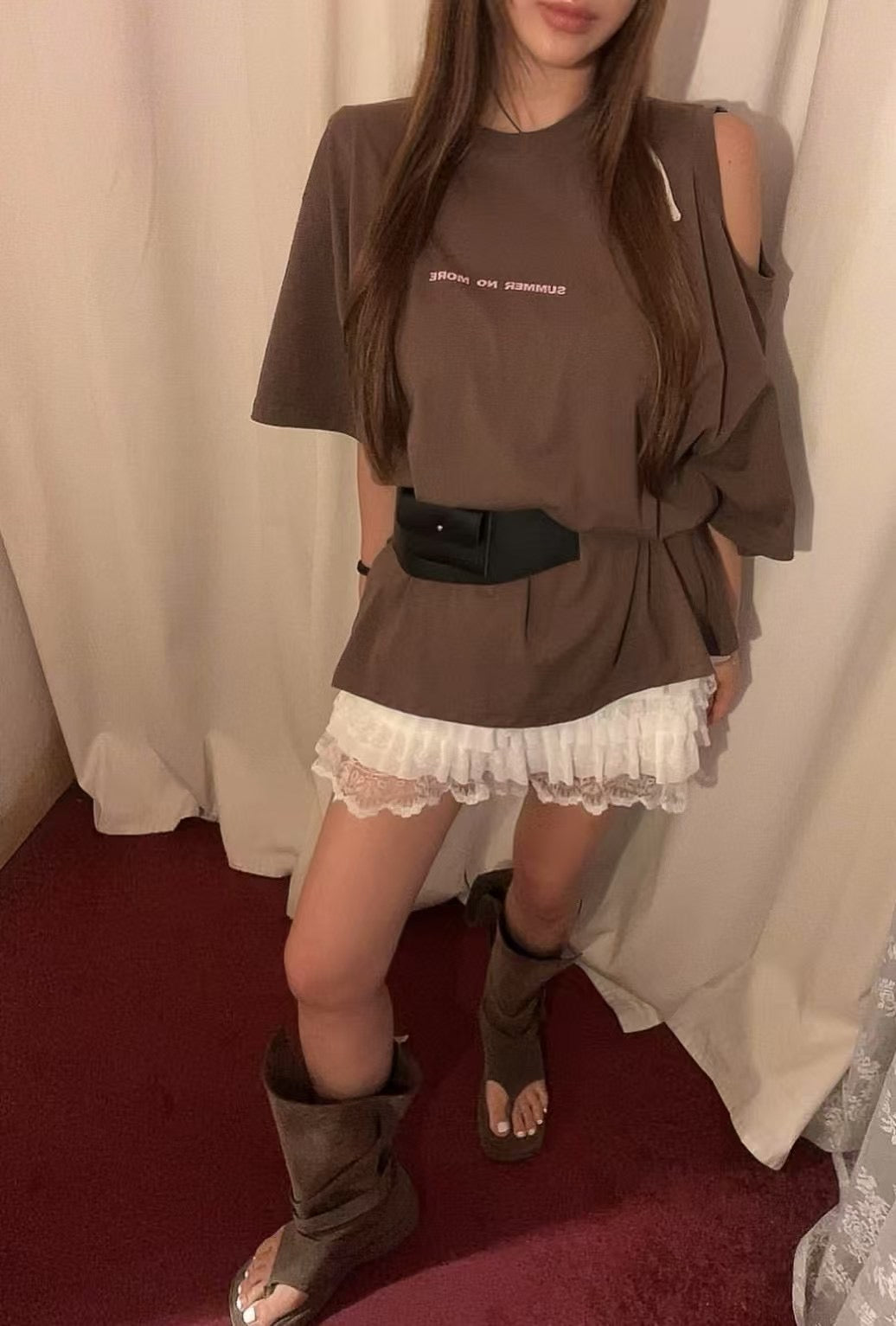 必收SUMMER露肩寬鬆造型T