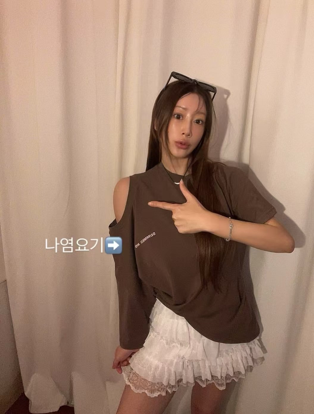 必收SUMMER露肩寬鬆造型T