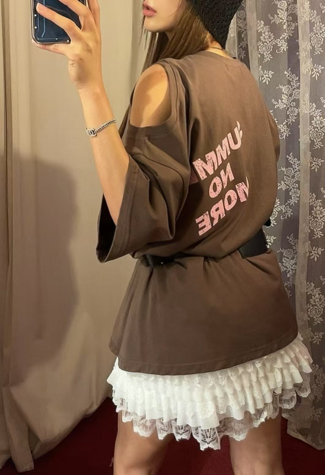 必收SUMMER露肩寬鬆造型T