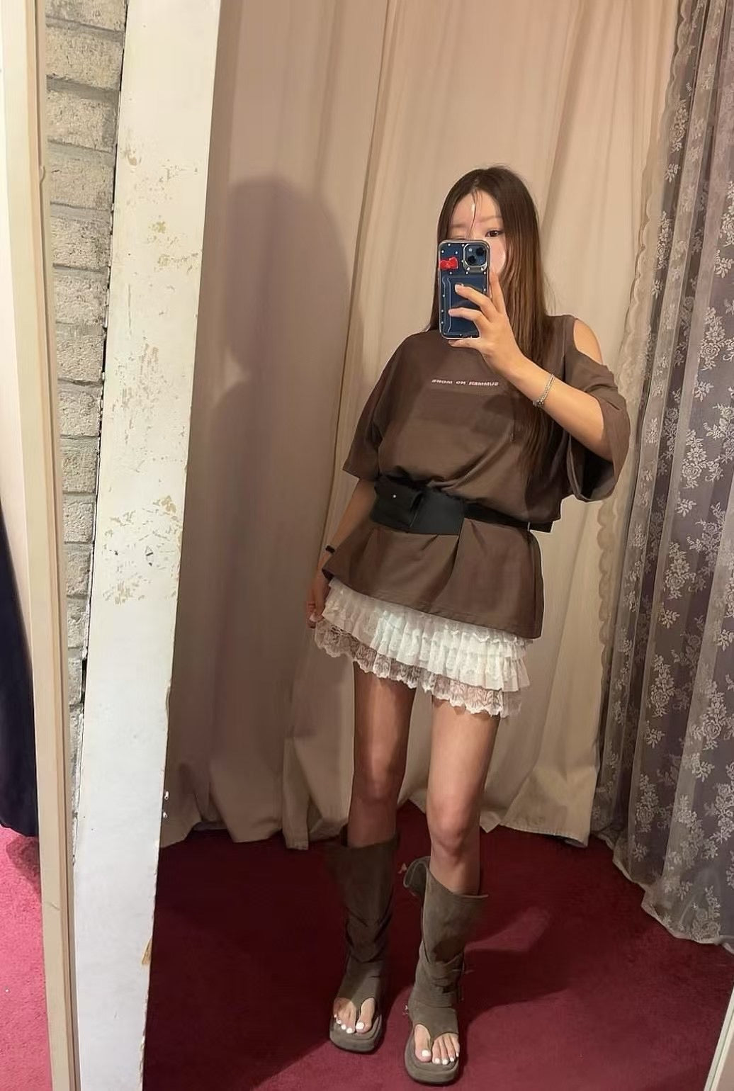 必收SUMMER露肩寬鬆造型T