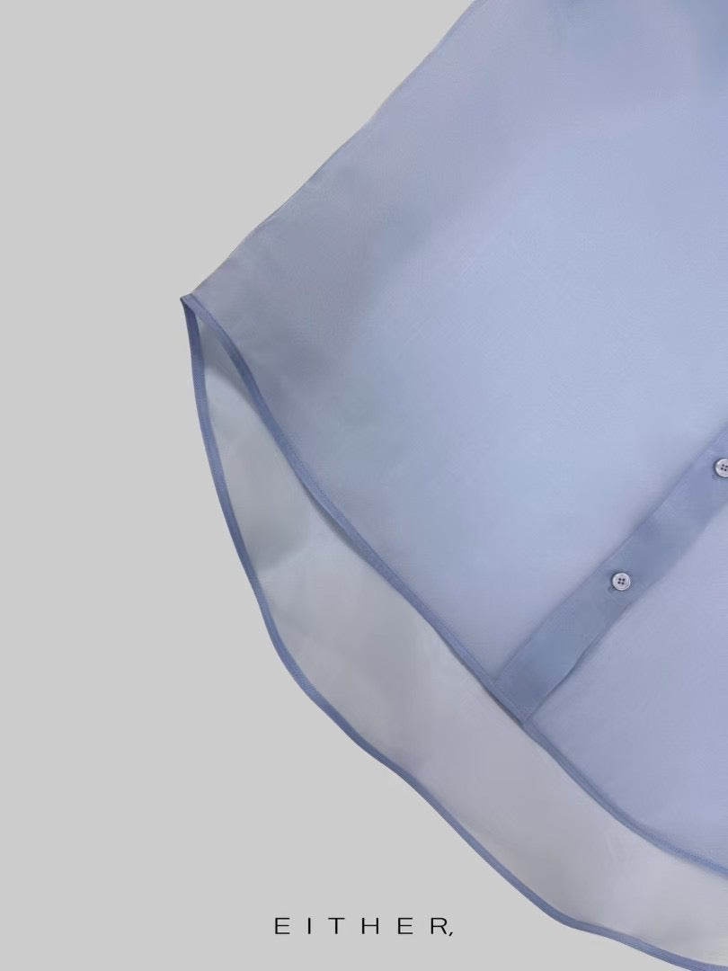 歐根紗透膚質感襯衫