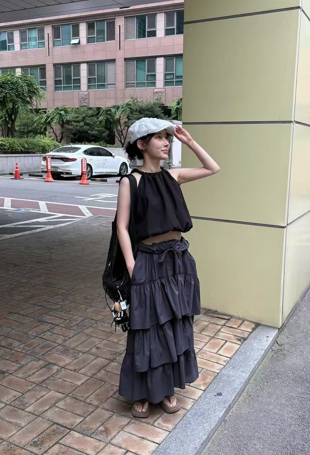 個性甜美兼具抽繩蛋糕裙