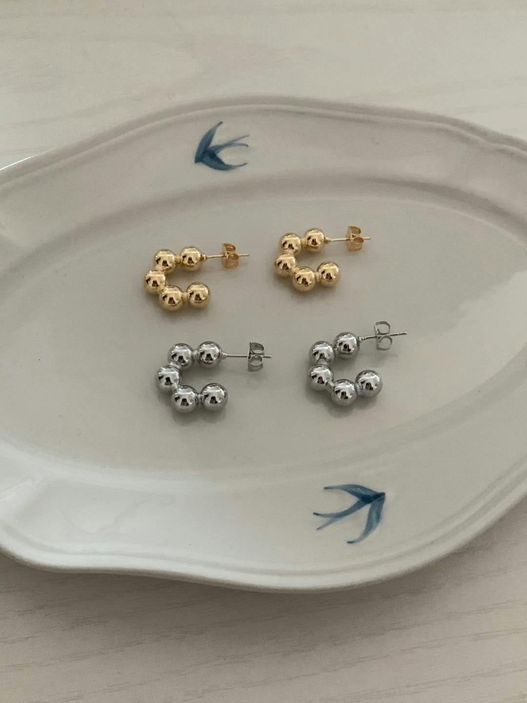 簡約珠珠C字耳針