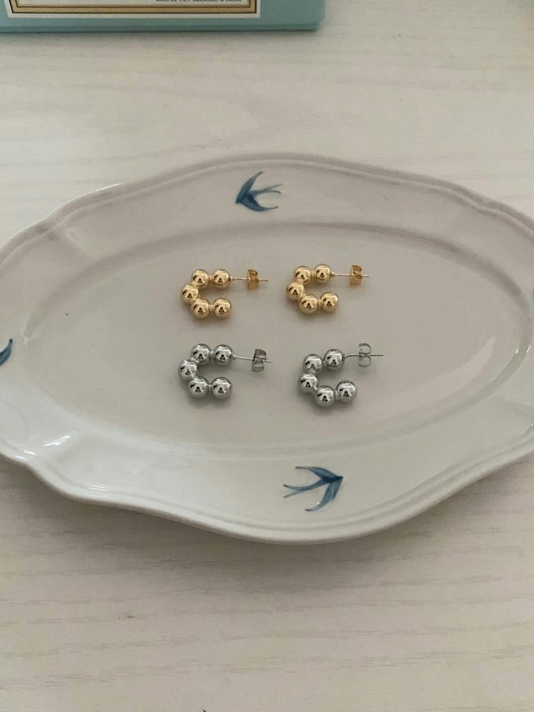 簡約珠珠C字耳針