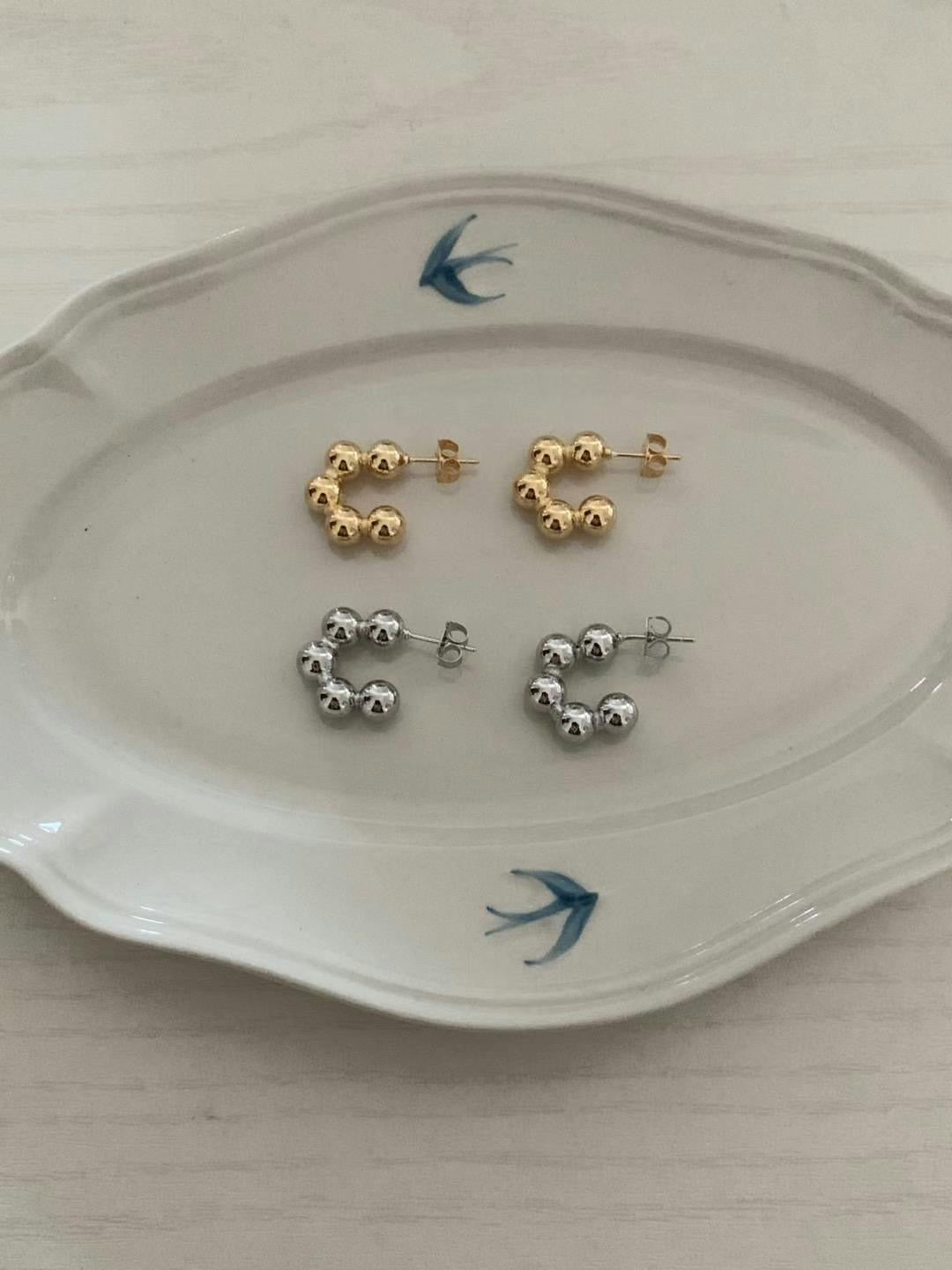 簡約珠珠C字耳針