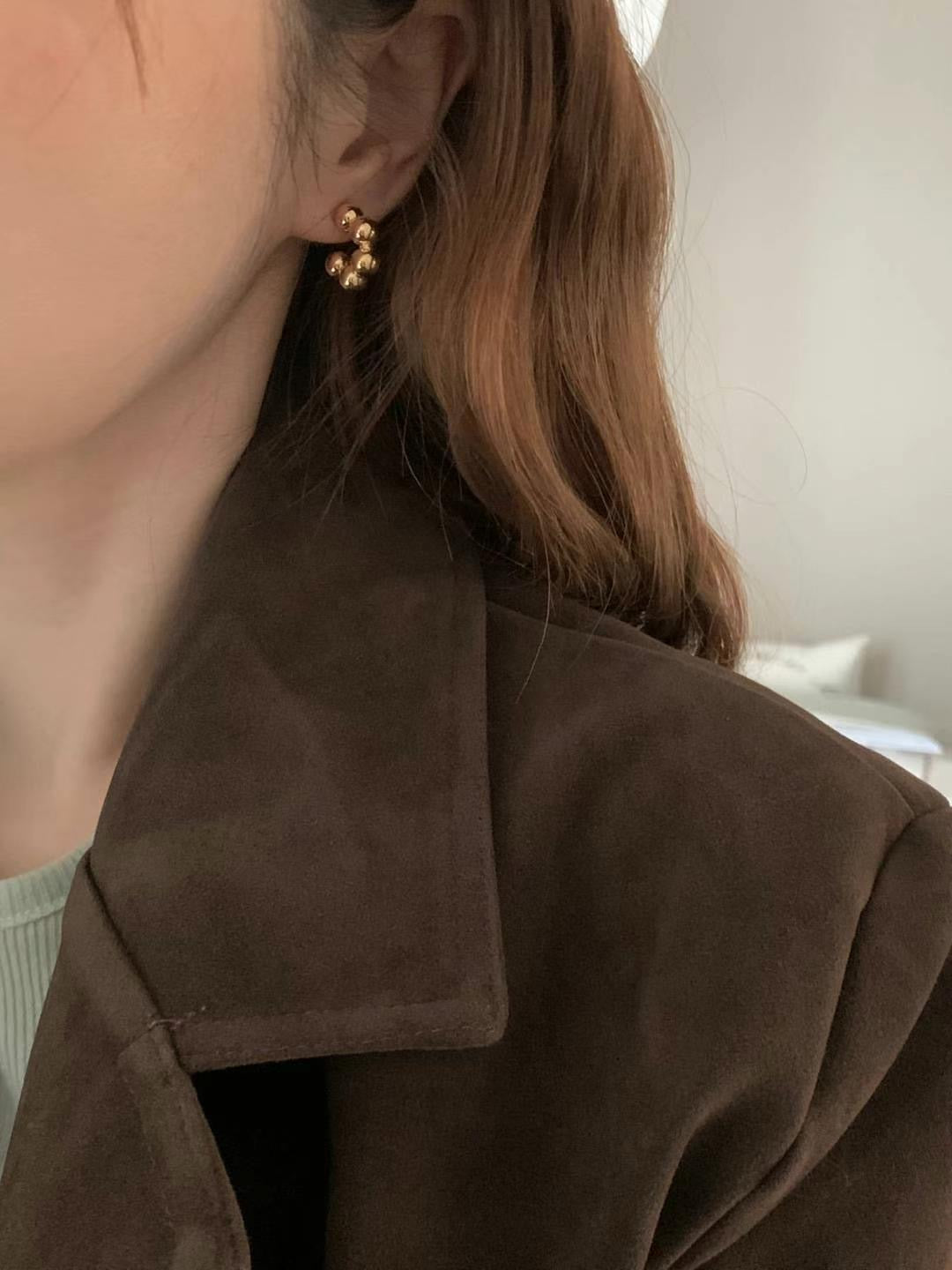 簡約珠珠C字耳針