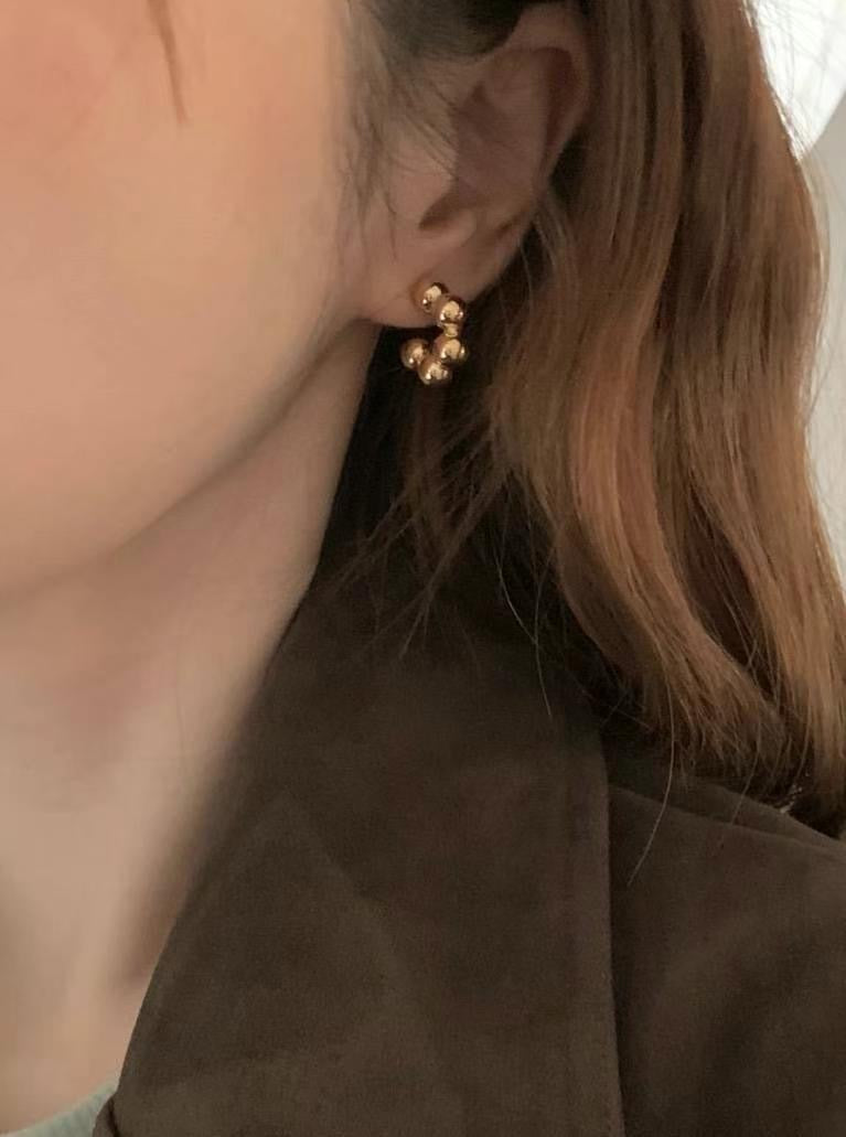 簡約珠珠C字耳針